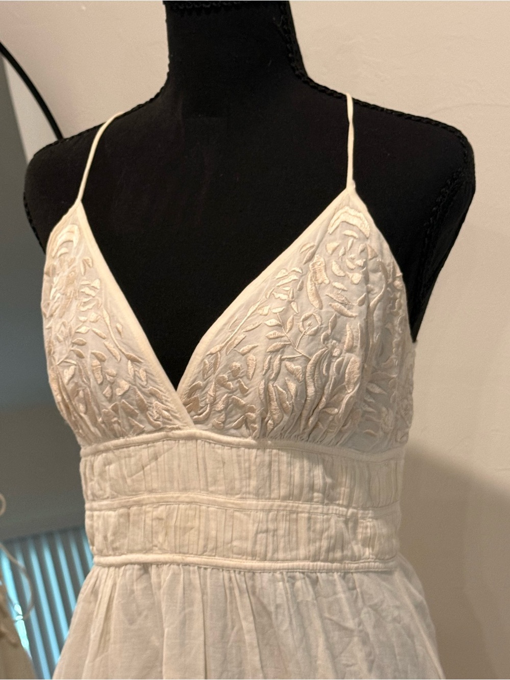 French Connection Cream Tiered Maxi Dress with Spaghetti Straps - Picture 3 of 11